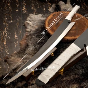 Fully Handmade Ichigo's Zangetsu Sword, Ichigo Kurosaki sword, Two Handed  Ninja Sword, Best wall hanging sword, Best Birthday gift for men