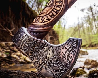 Custom Handmade Axe, Vikings Axe, Personalized Gift, Groomsmen Gift, Wedding, Anniversary Gift for Him, Halloween Gift, Axes, Steel Axe, Axe