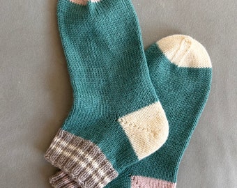 Farbige Stricksocken, Wollsocken