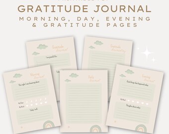 Pink Cute Daily Gratitude Journal | Printable PDF Download