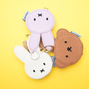 Chaveiro porta-moedas Miffy – Pingente de bolsa Miffy – Carteira Kawaii – Ideia de presente com pingente de bolsa – Boris Beer & Miffy Design