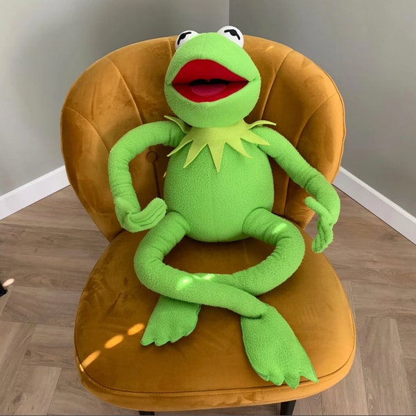 Rara la rana Kermit producida por Applause 1993 | kermit la rana peluche vintage | Peluche de los Muppets | el show de los Muppets | 40 pulgadas/1m