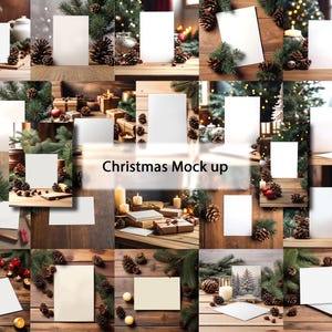Weihnachts Postkarte Mock Up - 20 psd - Winter Weihnachtskarte