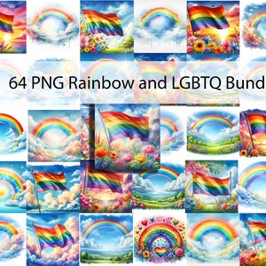 Pride Bundle - Watercolor rainbow PNG - LGBTQ PNG - Rainbow bundle