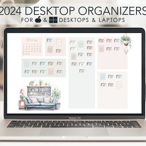HYGGE HOME 2024 Business Work School Productivity bundle | Custom Desktop Icon Set For Windows And Mac | Desk Organizer | Wallpaper Desktop