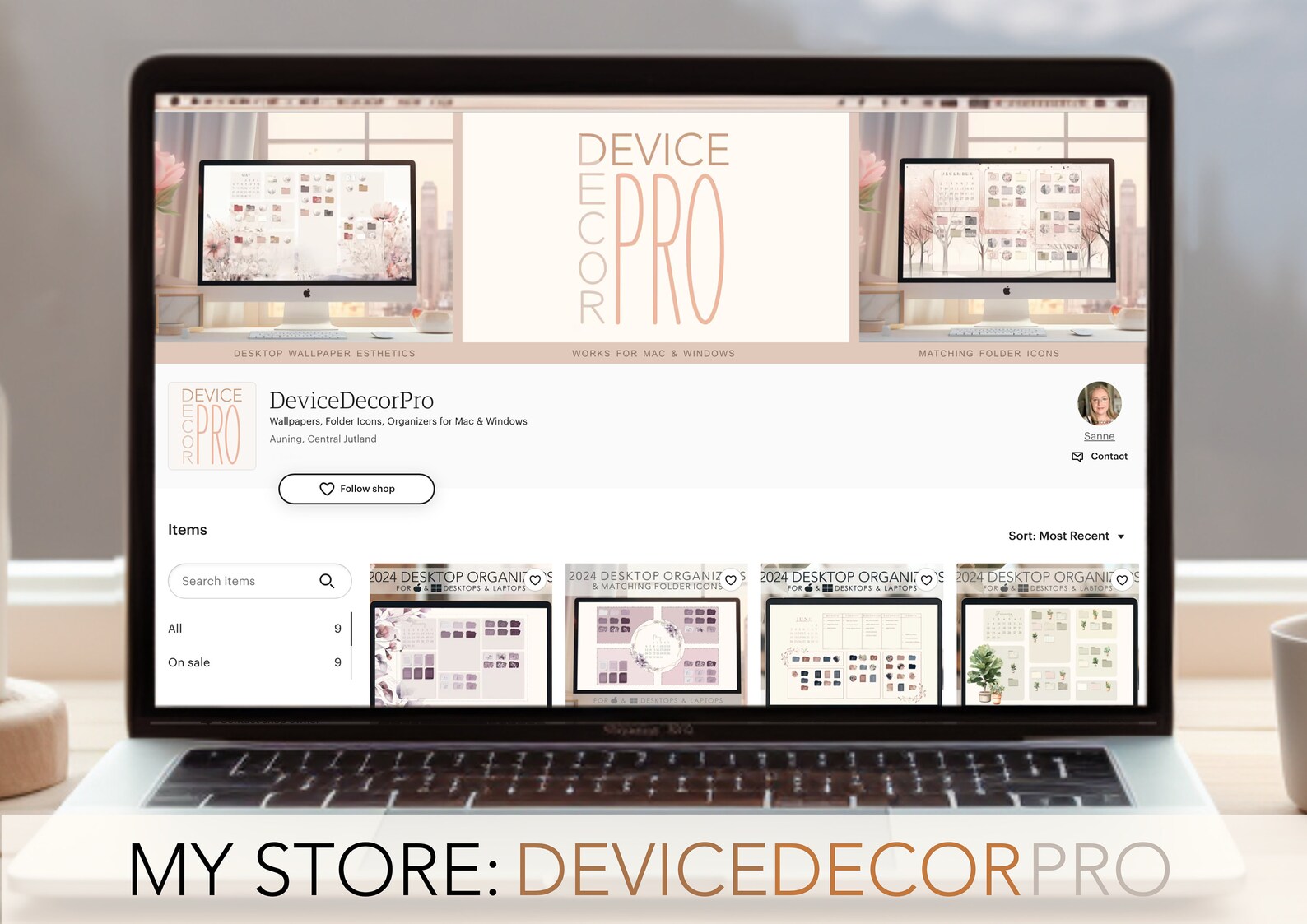 BOHO HYGGE 2024 Desktop Organizer Wallpaper With Folders Custom Desktop ...
