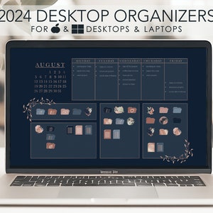 Offre groupée de productivité 2024 FEMME École Travail Entreprise | Jeu d'icônes de bureau personnalisé pour Windows et Mac | Organiseur de bureau | Papier peint de bureau