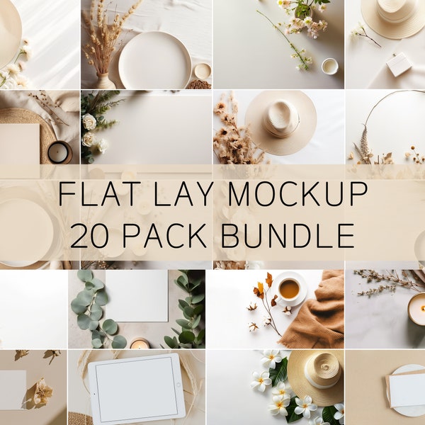 Flat Lay Background Mockup, Flat lay table bundle 20, Boho Flat Lay Mockup, Add Your Own Products, Digital Background, Product Background