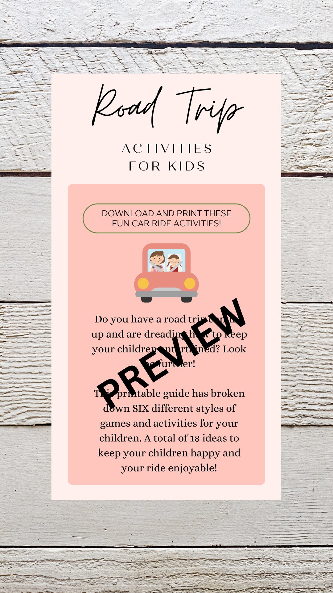 Road Trip Activities For Kids Etsy