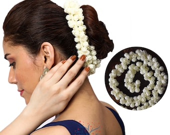 Artificial Fake Jasmine Garland/Gajra/Mullapoove mala with real Jasmine Fragrance,Indian Hair Accessory,