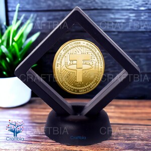 USDT Tether Coin Physical Cryptocurrency made of Real Steel by Craftbia | Physical Crypto Coin for Crypto Lovers |High-Quality Crypto Gift