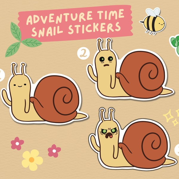 Adventure Time Snail Sticker | For Water Bottles, Laptops, Bullet Journal, Planners, Scrapbooks, Cute Car Vinyl Decal | Kawaii Stationary