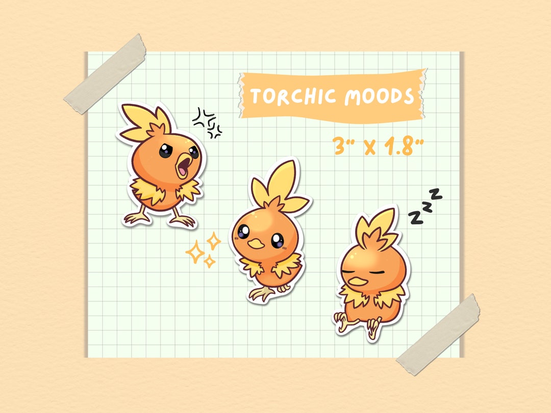 Torchic Moods Stickers Pokemon Ruby Saphire Emerald Gen 3 Fire Starter ...