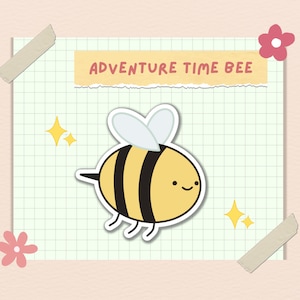 Adventure Time Cute Bee Sticker | For Water Bottle, Laptop, Bullet Journal, Planners, Scrapbooks, Journals, Vinyl Decal | Kawaii Stationary