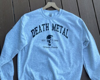 Death Metal College Style Crewneck Sweatshirt
