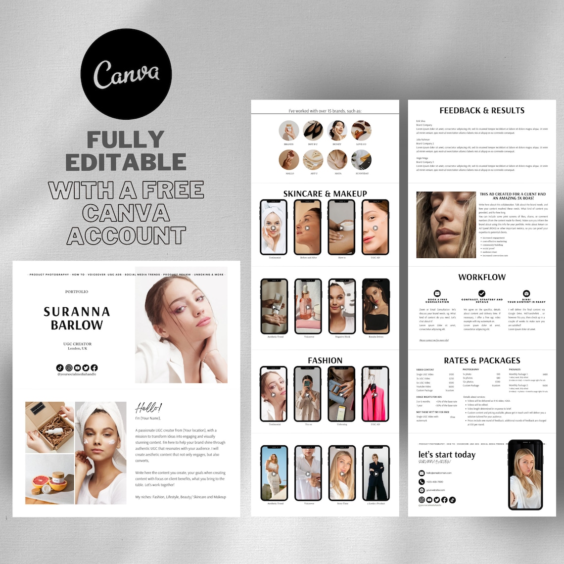 UGC Portfolio Template Canva Pretty UGC Portfolio for Content Etsy UGC Portfolio Template Canva Pretty UGC Portfolio for Content Etsy