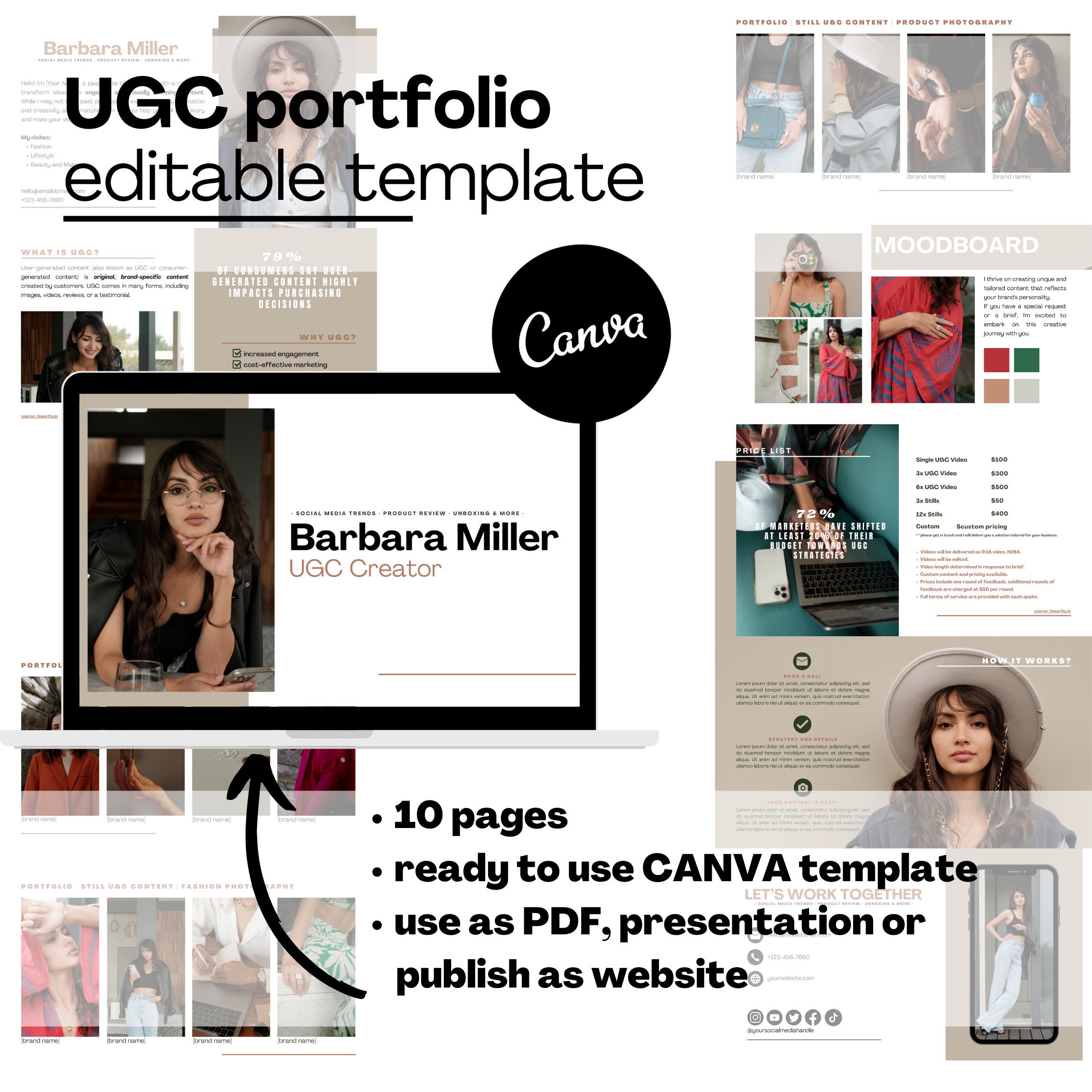 UGC Portfolio Template Canva UGC Website Template UGC Etsy UGC Portfolio Template Canva UGC Website Template UGC Etsy