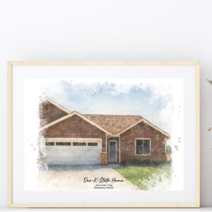 Custom House Portrait, Gift for Home, Personalized Gift, Home Gift, Housewarming Gift, Realtor Closing Gift, Watercolor House Portrait