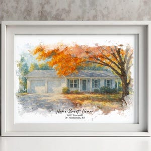 Custom House Portrait, Gift for Home, Personalized Gift, Home Gift, Housewarming Gift, Realtor Closing Gift, Watercolor House Portrait
