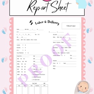 Labor & Delivery Report sheet, SBAR, L and D, Labor, RN Report Sheet, Instant Download Report Sheet, PDF, Custom Report Sheet, Custom SBar
