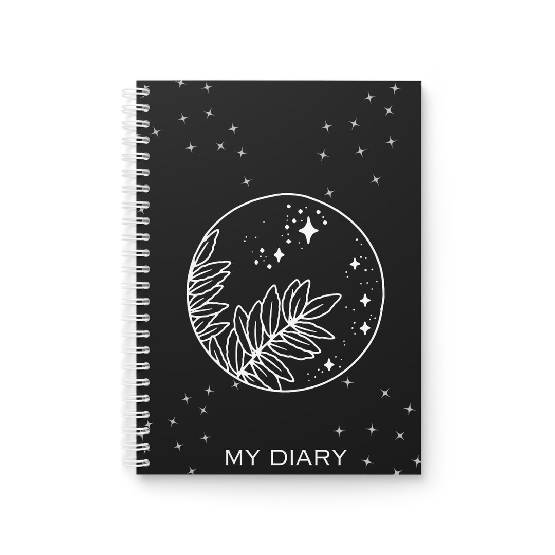 Line Art Diary Spiral Notebook Journal Notepad Etsy