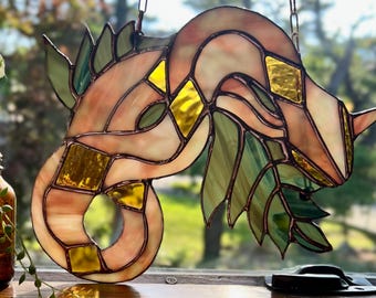 Stained Glass Copper Snake