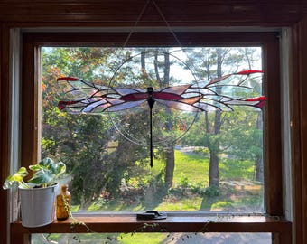 Purple Stained Glass Dragonfly