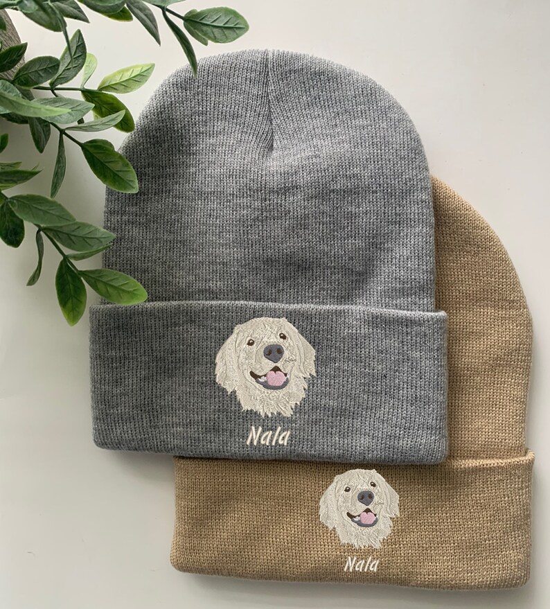 Personalized English Golden Retriever Dog Embroidered Beanies Etsy
