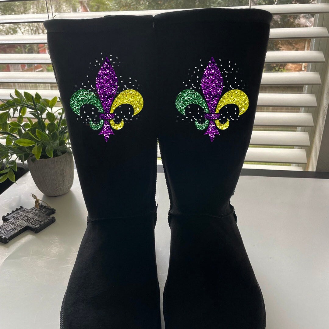mardi gras boot covers
