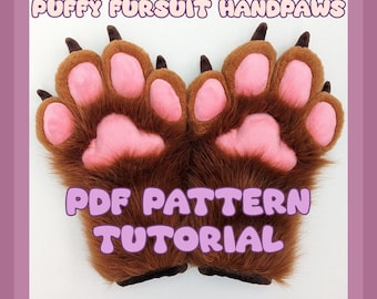 Fursuit Paws PDF Pattern: 4-Finger Puffy Handpaws Tutorial (Digital Download)