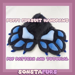 Patron PDF Fursuit Paws : tutoriel sur les pattes gonflées à 4 doigts (téléchargement numérique)
