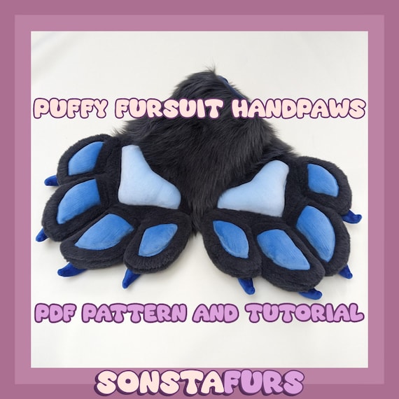 Fursuit Paws PDF Pattern: Sharp 4-Finger Puffy Handpaws Tutorial (Digital Download)