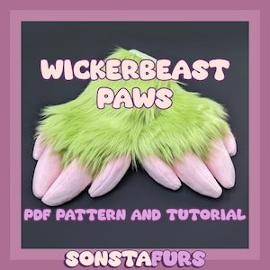 Fursuit Wickerbeast Paws PDF-patroon: Wickerbeast Dragon Handpaws-zelfstudie (digitale download)