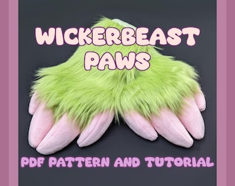 Fursuit Wickerbeast Paws PDF Pattern: Wickerbeast Dragon Handpaws Tutorial (Digital Download)