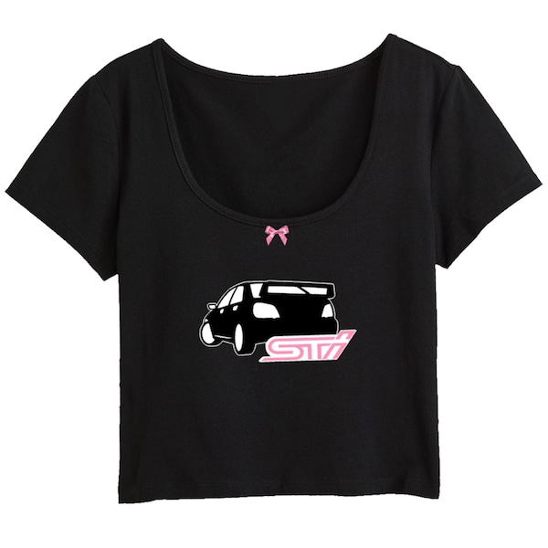 subaru crop top with bow