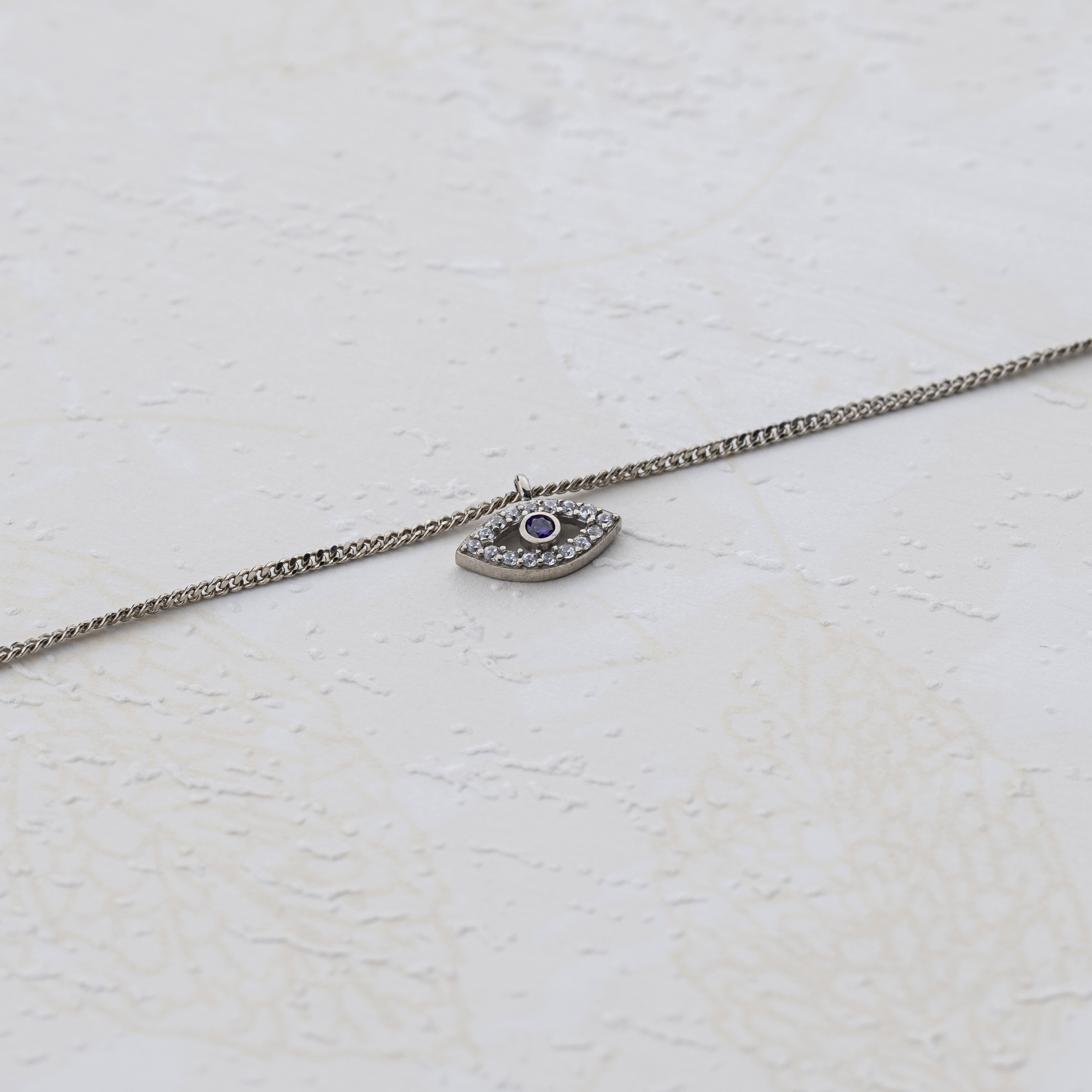 thumbnail image 2 of Women's Crystal Evil Eye Anklet – Multicolor, Lucky Protection Ankle Chain – Lobster Closure 2 of 3