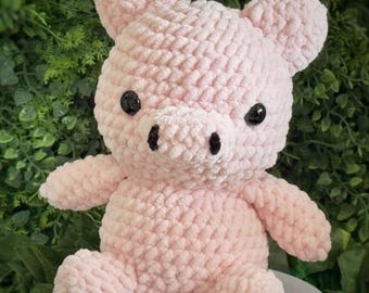 Patron au crochet PDF - Cochon Amigurumi - Tutoriel DIY anglais/français