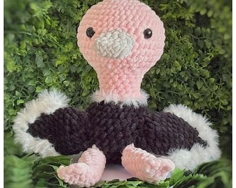 Häkelanleitung PDF – Strauß Amigurumi – DIY Anleitung Englisch/Französisch
