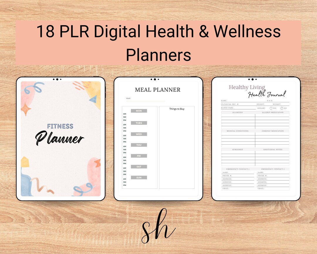 18 PLR Digital Planners PLR Fitness Planners PLR Health Planners Bulk