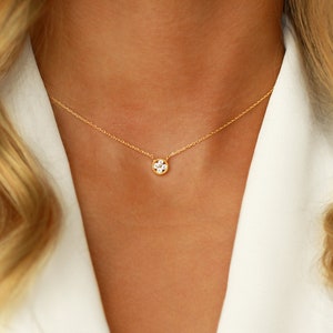 Dainty CZ Flower Necklace | Gold | Silver | 4 Leaf Clover Necklace | CZ Floral Necklace | BFF Necklace | Best Friend Necklace Gift for Her