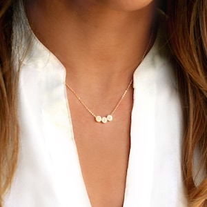 Colar de bolinhas pequenas, colar de bolinhas, colar de círculos delicados, colar personalizado, OURO, PRATA, joias de ouro ROSA, presente para mãe, colar para avó