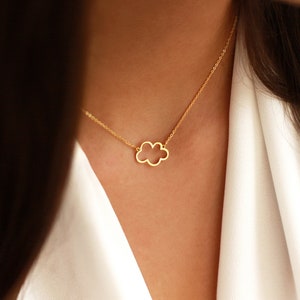 Cloud Necklace | Rain Cloud Necklace | Dainty Open Cloud Necklace | Gold | Silver | Unique Necklace for Women | Best Friend Necklace Gift