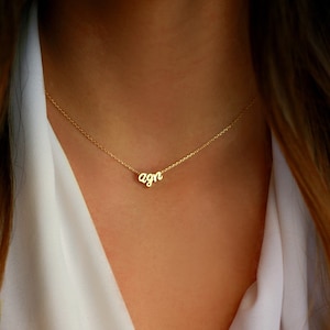 Collar con iniciales minúsculas / Collar con iniciales pequeñas / Regalo para mamá / Regalo para abuela / Collar con iniciales minúsculas delicadas, ORO, ORO ROSA, PLATA
