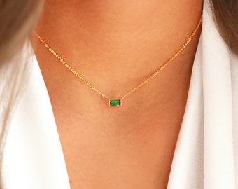 Birthstone Necklace Gold | Gold Birth Stone Necklace |  Birthday Gift for Women + Girls | Gemstone Necklace | Best Friend Necklace Gift
