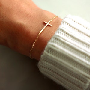 Cross Bracelet |  Gold, Silver, Rose Gold | Confirmation Gifts for Girls | Christian Bracelets for Women | Catholic Bracelet | Faith Jewelry