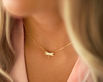 Gold Dragonfly Necklace | Silver Dragonfly Necklace | Dainty Dragonfly Jewelry | Insect Jewelry | Insect Necklace | Gift for Her