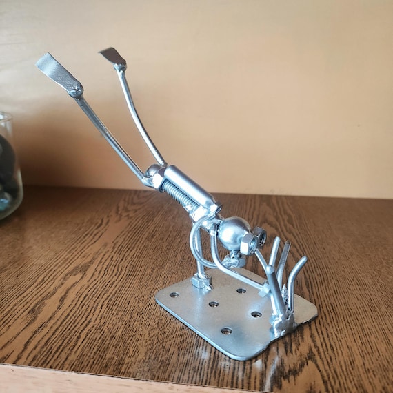 Scuba Diver Sculpture Welded Scrap Metal Art