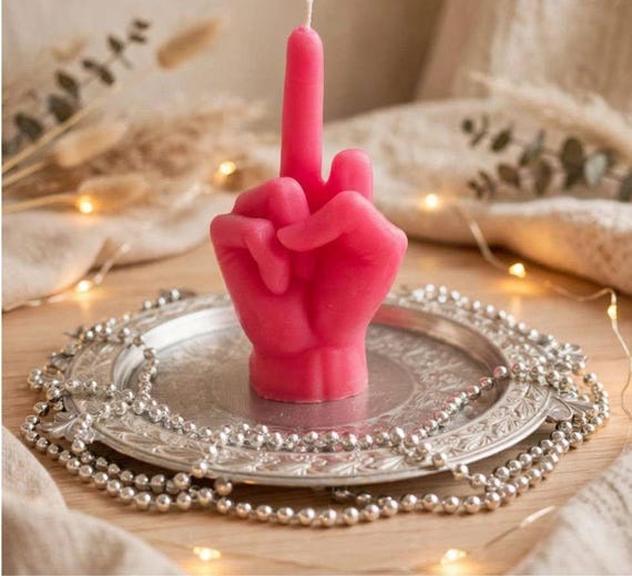 Hot Pink Middle Finger Hand Candle, Sassy Novelty Statement Gift | Cheeky gift