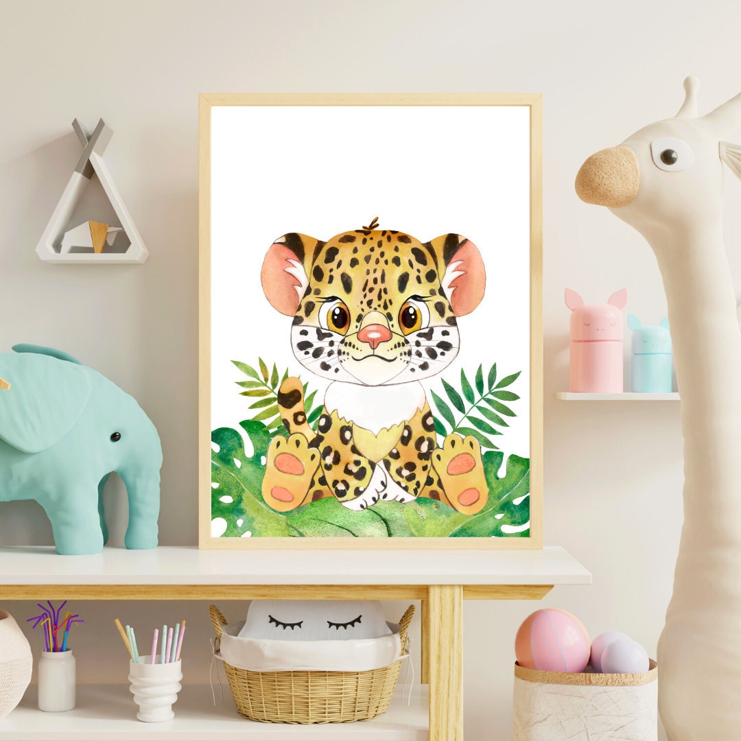 Safari Animal Wall Art, Nursery Prints Set, Jungle Nursery Decor, Baby