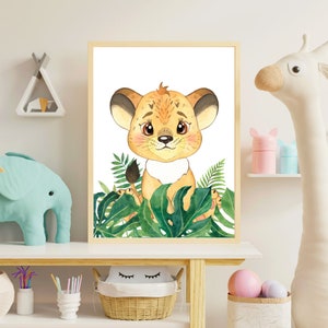 Nursery Animal Art, Safari Animal Prints, Jungle Nursery Decor, Gender Neutral Nursery Art, Safari Theme Nursery